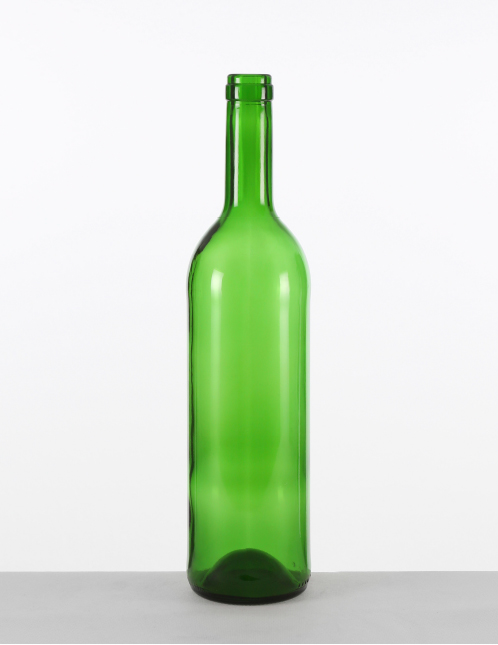 Bordeauxflasche 0,75 ltr. grün BAND-Mdg.