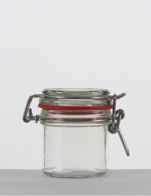 Drahtbügelglas 125 ml weiß inkl. Verschluss