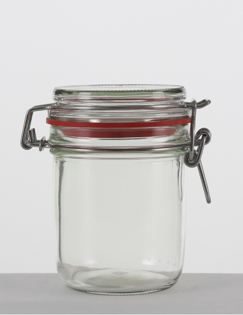 Drahtbügelglas 370 ml weiß inkl. Verschluss