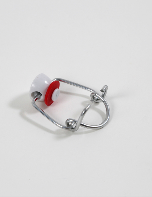 Mini-Bügelverschluß mit Kunststoffknopf